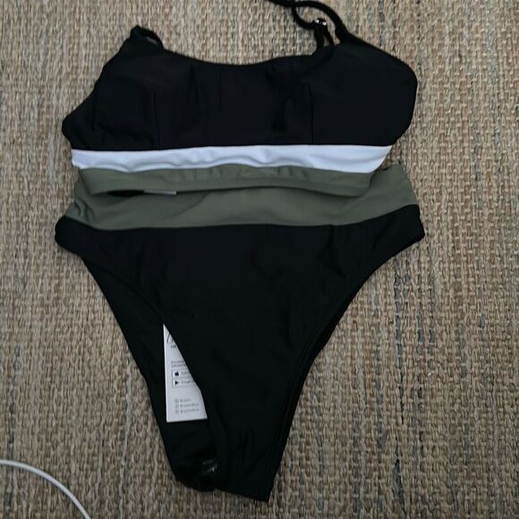 Alegria Colorblock Bralette & High Waist Bikini Set - Picture 3 of 3